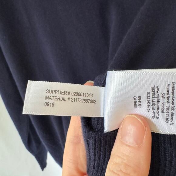 Polo Ralph Lauren Mens Washable Cashmere Sweater Size XS Navy Blue Old Money - Picture 6 of 8